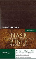 NASB Giant Print Reference Bible, Personal Size, Indexed (Burgundy Leather-Look)