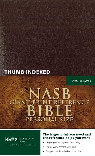 NASB Giant Print Reference Bible, Personal Size, Indexed (Burgundy Leather-Look)