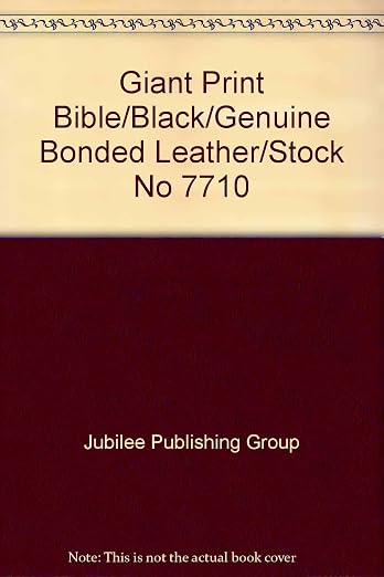 Giant Print Bible/Black/Genuine Bonded Leather/Stock No 7710
