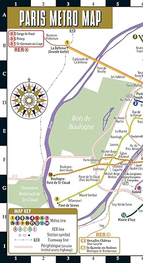 Streetwise Paris Metro Map - Laminated Metro Map of Paris, France