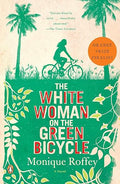 The white woman on the green bicycle