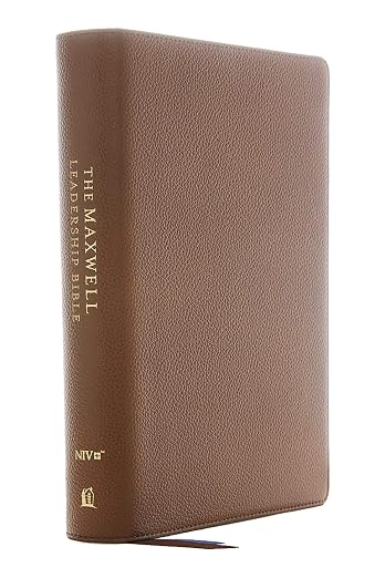NIV, Maxwell Leadership Bible, 3rd Edition, Genuine Leather, Brown, Comfort Print