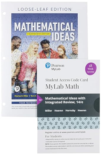 Mathematical Ideas, Loose Leaf Edition Plus MyLab Math with Pearson eText -- 18 Week Access Card Package