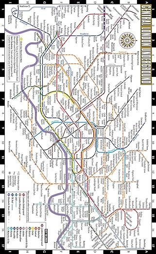 Streetwise London Underground Map - Laminated Map of the London Underground, England