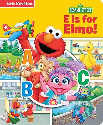 Sesame Street - E is for Elmo! ABCs - My First Look and Find Activity Book - PI Kids