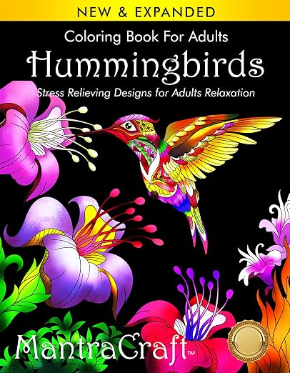Coloring Book for Adults : Hummingbirds